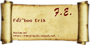 Fábos Erik névjegykártya